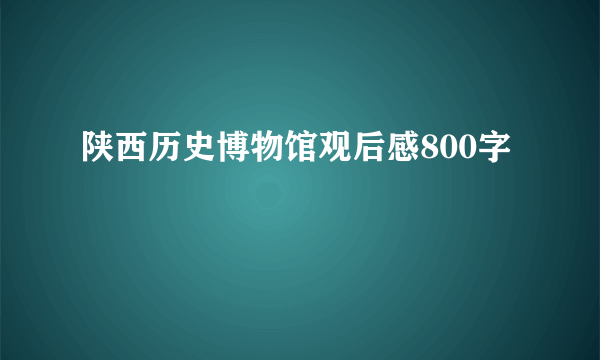 陕西历史博物馆观后感800字