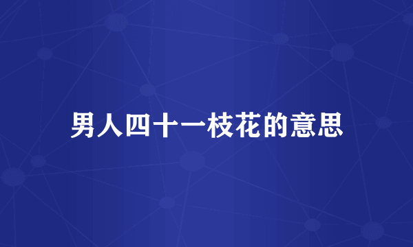 男人四十一枝花的意思