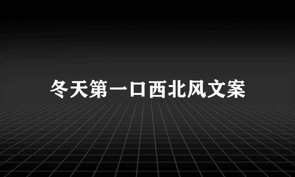 冬天第一口西北风文案