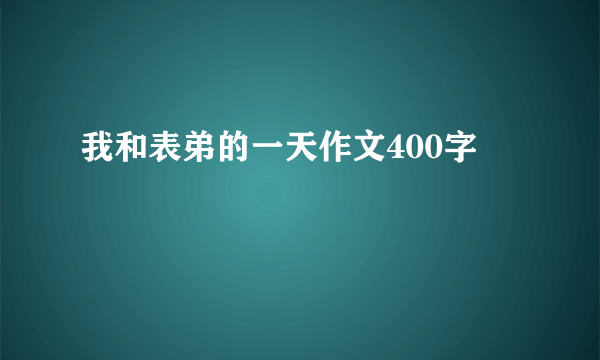 我和表弟的一天作文400字