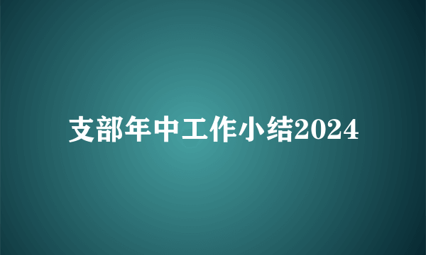 支部年中工作小结2024