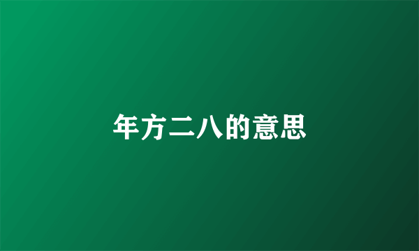 年方二八的意思