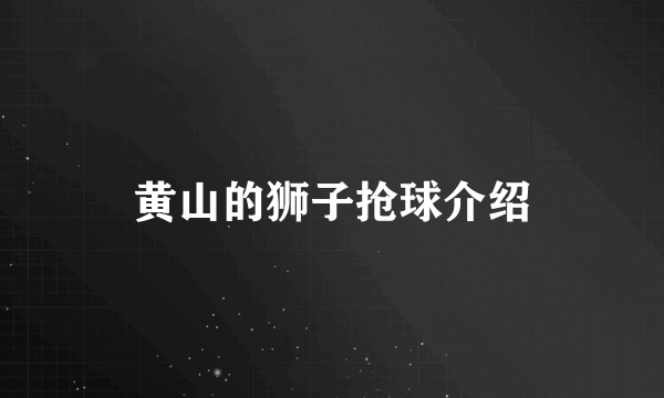 黄山的狮子抢球介绍