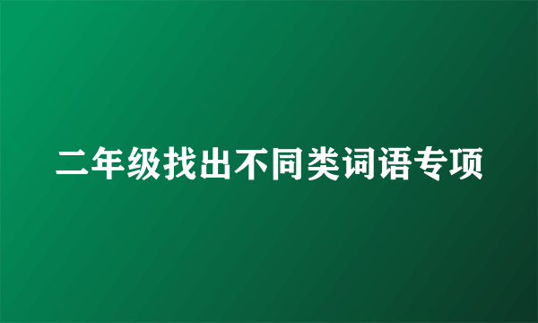 二年级找出不同类词语专项