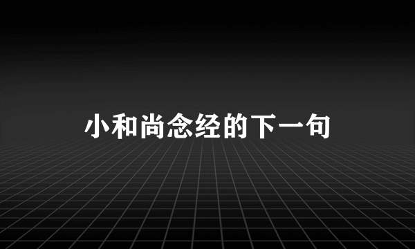 小和尚念经的下一句