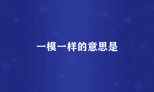 一模一样的意思是