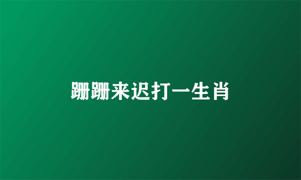 跚跚来迟打一生肖