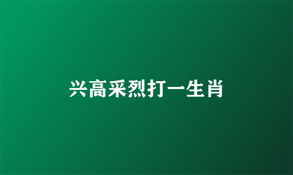 兴高采烈打一生肖