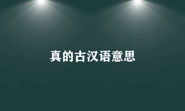 真的古汉语意思