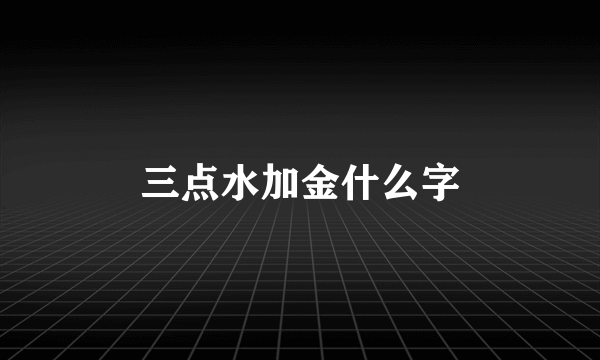 三点水加金什么字