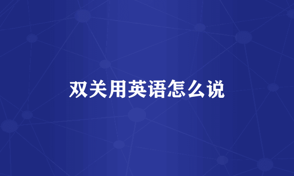 双关用英语怎么说