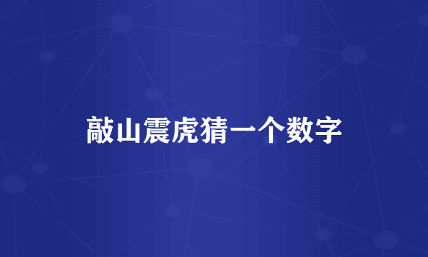 敲山震虎猜一个数字