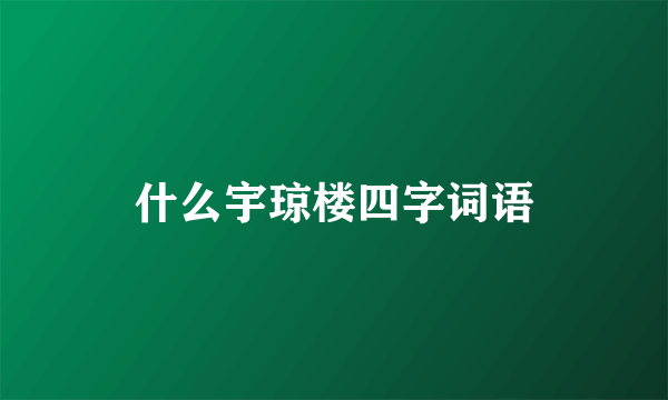 什么宇琼楼四字词语