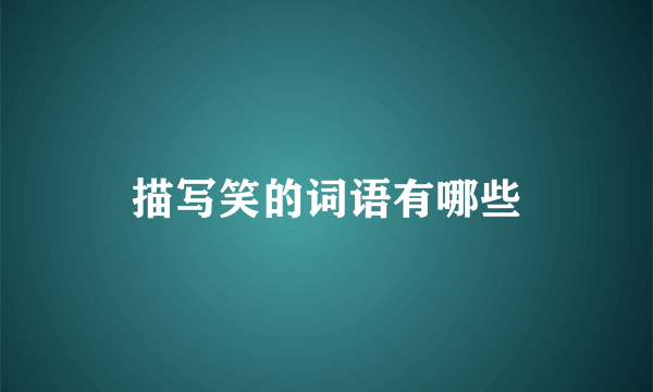 描写笑的词语有哪些