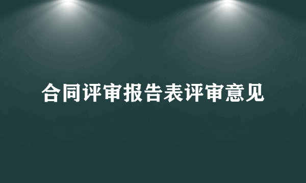 合同评审报告表评审意见