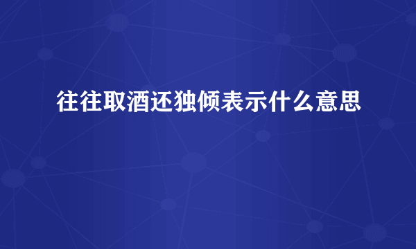 往往取酒还独倾表示什么意思