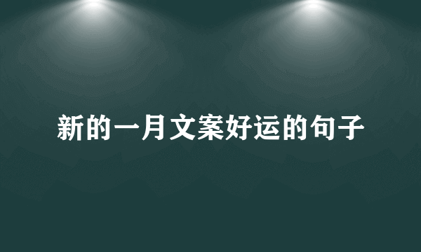 新的一月文案好运的句子