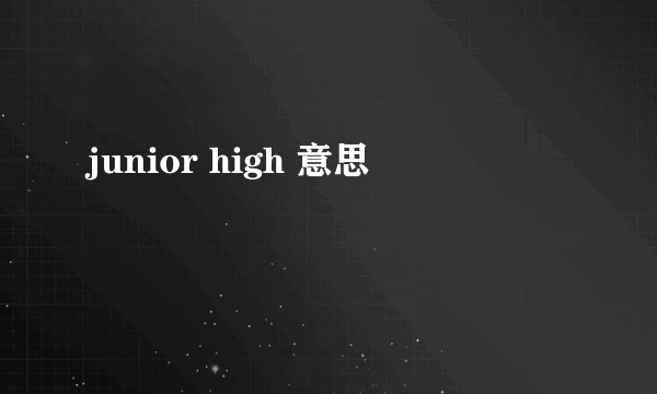 junior high 意思