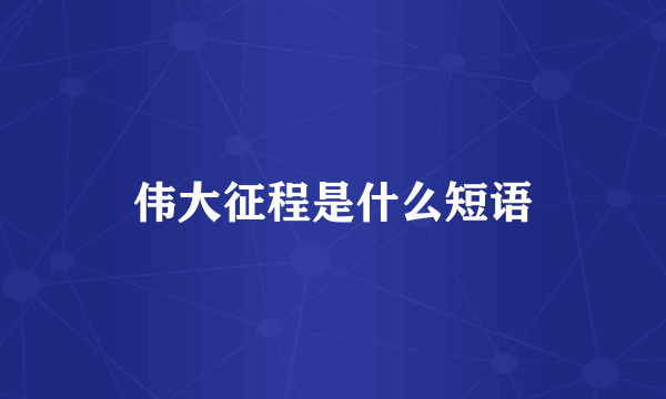 伟大征程是什么短语