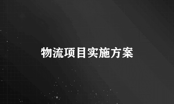 物流项目实施方案