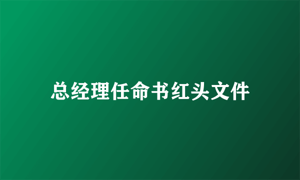 总经理任命书红头文件