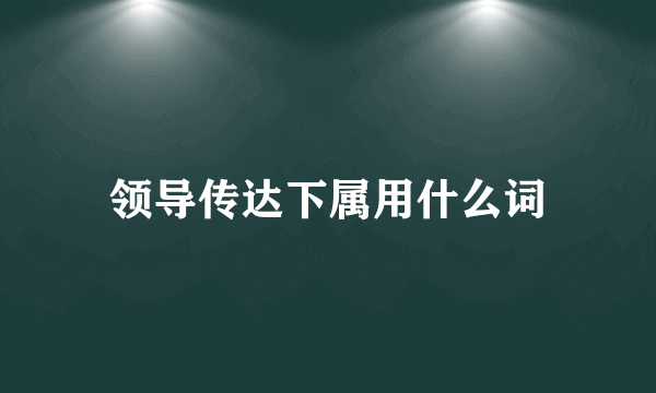 领导传达下属用什么词