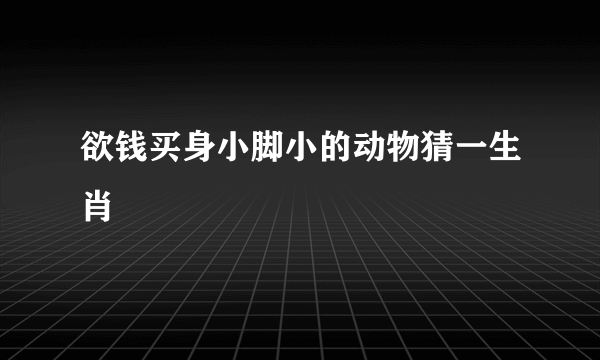 欲钱买身小脚小的动物猜一生肖