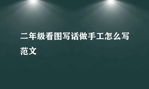 二年级看图写话做手工怎么写范文