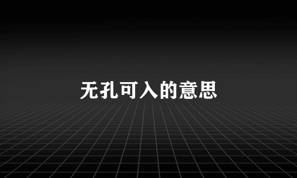 无孔可入的意思