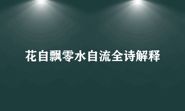 花自飘零水自流全诗解释