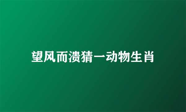 望风而溃猜一动物生肖