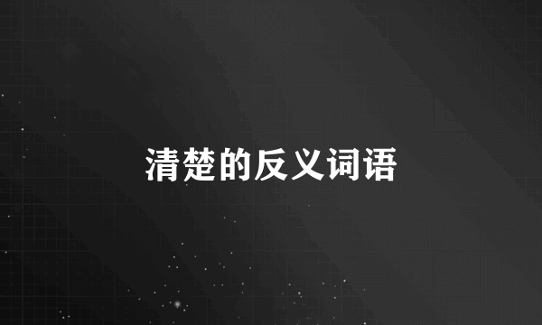 清楚的反义词语