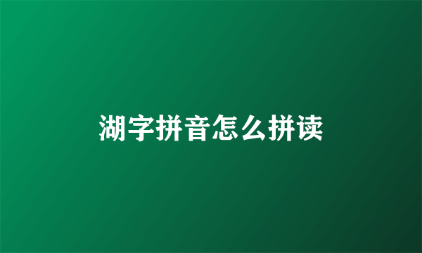 湖字拼音怎么拼读