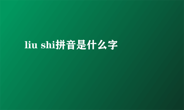 liu shi拼音是什么字