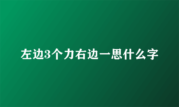 左边3个力右边一思什么字