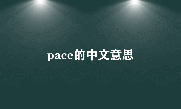pace的中文意思