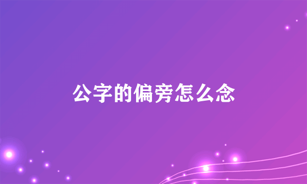 公字的偏旁怎么念