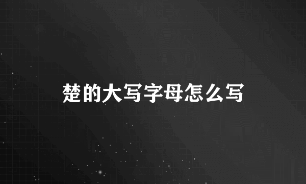 楚的大写字母怎么写