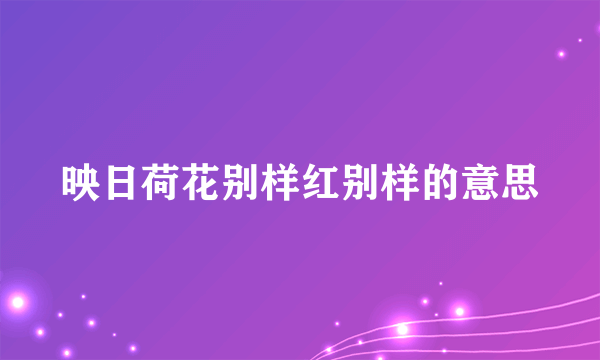 映日荷花别样红别样的意思