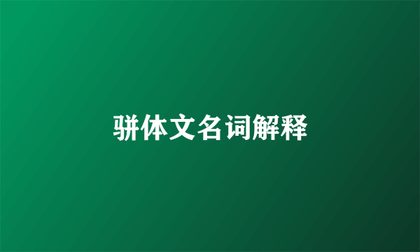 骈体文名词解释