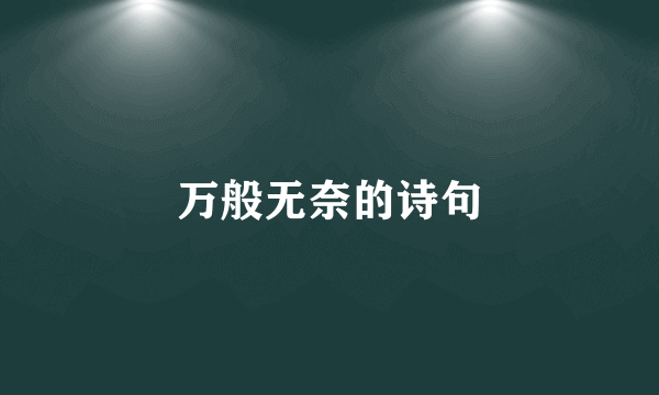 万般无奈的诗句