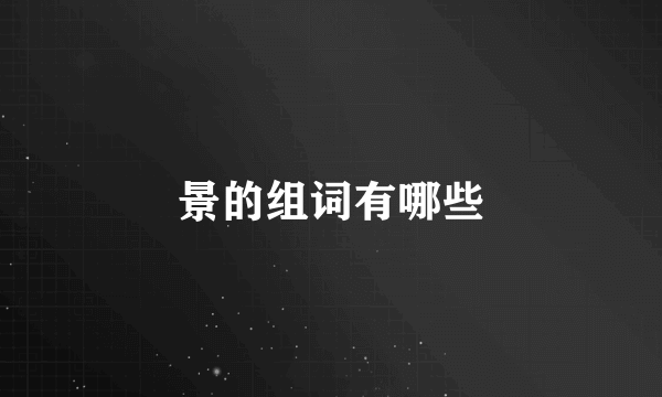 景的组词有哪些