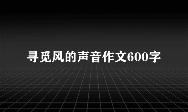 寻觅风的声音作文600字