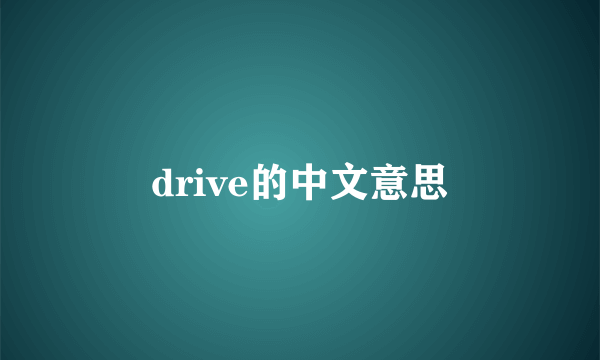drive的中文意思