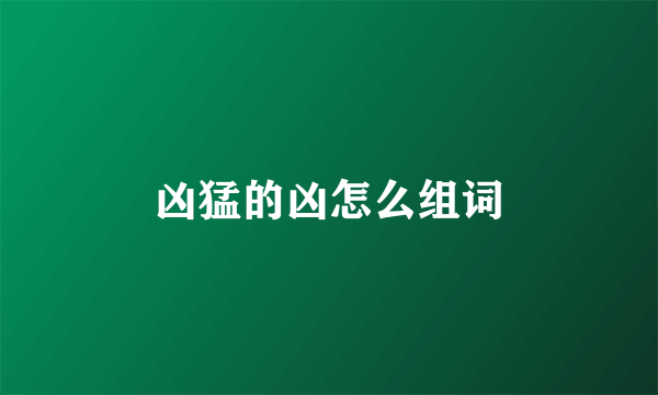 凶猛的凶怎么组词