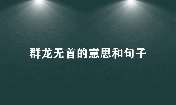 群龙无首的意思和句子