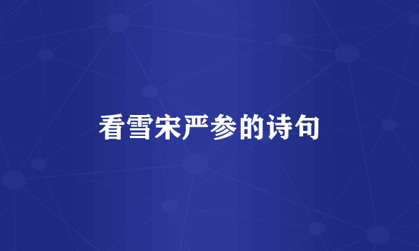 看雪宋严参的诗句