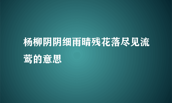 杨柳阴阴细雨晴残花落尽见流莺的意思