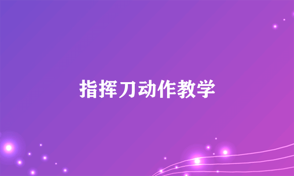 指挥刀动作教学