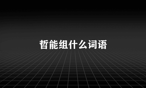 哲能组什么词语